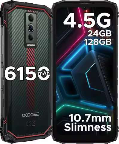 DOOGEE Blade10 Energy Rugged Smartphone 4.5G,10.7mm Ultra-Thin,24GB+128GB/TF 2TB Octa Core Rugged Ph