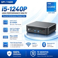 GP1/V600 Intel Core i5-1240P /i7-12700H Mini PC Intel Xe Graphics G7 M.2 64GB DDR4 2TB NVME SSD Gami
