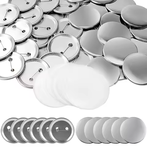 200 Sets Button Maker Supplies, 58mm/ 2.28 inch Button Supplies Button Parts, Metal Blank Quality ma