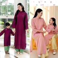 Silk Ao Dai Set, high quality ao dai CNY ao dai, festival Ao dai for mother and baby