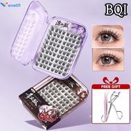 Bqi Fox Series False Eyelashes, Sectioned False Eyelashes, Glue-Free, Reusable Eyelash Curler, Wine 