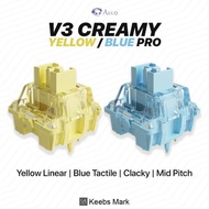 Terbaik!!!!! Akko V3 Cream Yellow / Blue Pro Linear Switch Mechanical Keyboard