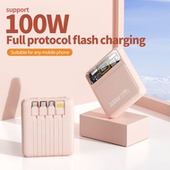 [SG Ready Stock] 2023 latest 100W superFast Charging Power Bank Cable Powerbank 20000 Mah 4 in 1 mini sharing mobile power bank