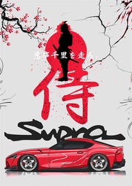 Sumanssa Japanese Cars Samurai Poster Aesthetic Jdm Car Gtr Anime Moon Canvas Painting Wall Art Mura