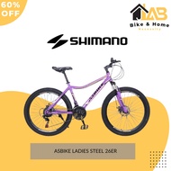JAB.[Original]. ASBIKE Ladies  26ER mountain bike, Shimano groupset, 3x7 speed, Mechanical brake.