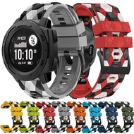 22mm 26mm Quick Fit Silicone Strap for Garmin Fenix Strap for 7X 5X 5X 5X Plus 6X Sapphire 6X Pro Football Tricolor Pattern Sports Bracelet