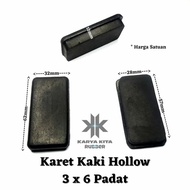 Karet Kaki Meja Kursi Rak Besi Hollow 3x6 Padat Holo