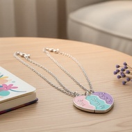 Triple Enamel Heart Friendship Necklace Gift, Alloy Jewelry for 3