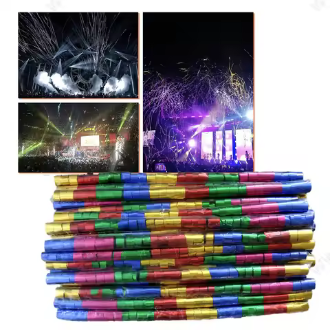240pcs(10 Bag * 24pcs) Multi Color Silver Golden Long Metallic Tissue Confetti Streamer 2cm*5m Canno