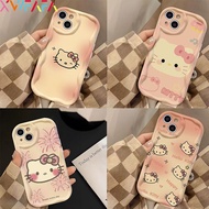 For Samsung Galaxy A72 A52 A52S A32 A22 A12 A51 A21S A50 A50S A30S J7 Prime On7 2016 M32 4G Cute hello kitty Wavy Curved Edge Cover Cartoon  Silicone Case