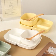 Divided Plate Breakfast Fat-Reducing Adult 211 Quantitative One-Person Food Ceramic Tableware Separa