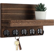 Lwenki Key Holder for Wall, Decorative Key and Mail Holder with Shelf Has Large Key Hooks for Bags, 