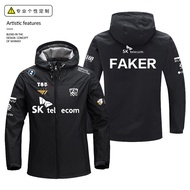 เสื้อแจ็คเก็ตกันลม S12 Grand Final LPL Outfit SKT T1 Team Jacket เสื้อกันหนาวแบบปกติสำหรับฤดูใบไม้ผล