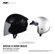 Special Helmet JPX Half Face Nova X Solid V2.0 Black Doff Ex New Bigie