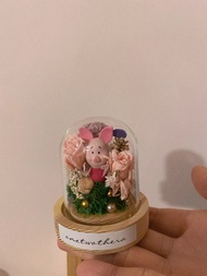 💡🌲超迷你掌心日本永生花玻璃罩 豬仔piglet 小熊維尼pooh piggy