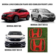 1pcs Honda Logo Emblem HRV / CRV/ GLOSSY Red H Logo / ( Front  )