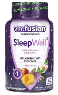 vitafusion 褪黑素睡眠软糖 sleep well倒时差 睡眠 60粒  Fruit gummies  กัมมี่ผลไม้