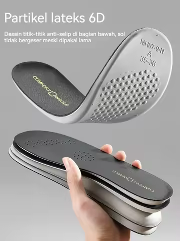 Latex Leather Insoles Soft Cushioned Foot Inserts Breathable Comfort Shoe Pad for Long‑time Standing
