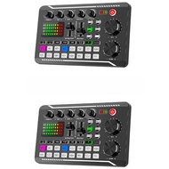 2X F998 Sound Card Microphone Sound Audio Interface Mixer Sound Card Mixing Console Amplifier for Phone PC