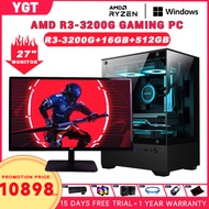 AMD RYZEN 3 3200G Desktop Set 4 Core DDR4 8GB/16GB RAM 256GB/512GB SSD Full PC Combo Gaming Computer