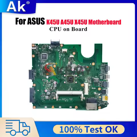 X45U Laptop Motherboard For ASUS VivoBook X45U X45U K45U A45U Notebook Mainboard With CPU 100% tests