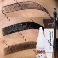 CHAMPIONO Eyebrow Dye Tint Kit, Waterproof Semi Permanent Eyebrow Cosmetics, Fast Dye 2 in 1 Brow En