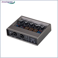 AMAZ Q-16 Professional Recording Sound Card Dsp Reverberation K Singing Sound Card Delay Free Monitoring Dsp Effect