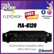 Flepcher MA-6120 6 Zone Mixer Amplifier With Bluetooth, MP3, FM Tuner ( MA6120 / MA 6120 )