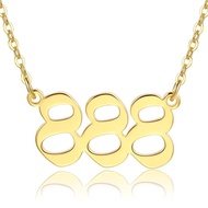 Caiyao 18K Gold & Silver Plated Stainless Steel Angel Number Necklace 111 222 333 444 555 666 777 88