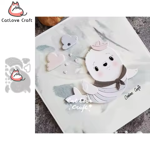 Catlove Sailor Seal Animal Metal Cutting Dies Scrapbooking Mold Stencil Die Cuts Card Making DIY Cra