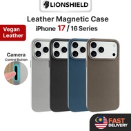 (MY) LionShield iPhone 17 Pro Max /17 Pro/17/16/15/14/13/16 Plus Magnetic Vegan Leather Case Phone C