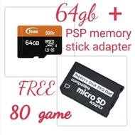 PSP 64gb Memory Card Sony PSP 64gb ( Class 10 ) Memory Card with Adaptor free 80 games