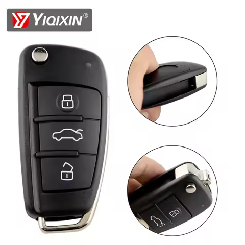 YIQIXIN No Blade Remote Car Key Shell Cover For Audi A6L TT A3 A8 A2 A4 A5 A6 S LINE RS S1 S3 S4 S5 