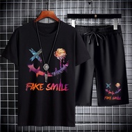 BD442+Dkc442b T-Shirt Set With Custom-Made Sleeves + Shorts For Both Men And Women 7 Colors Many Siz