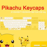 Pokemon Keycaps 104 Keys Pikachu Mario Personality PBT Keycaps for Mechanical Keyboard Fits 61/64/68