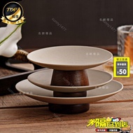 Clay Chinese Fruit Plate Refreshment High Foot Zen Ceramic Snack A42 ZW