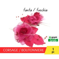 Corsage Wedding Pin Brooch Flower Suit Corsage Wedding Committee Boutonniere Chest Pink Fanta Color