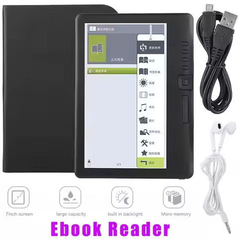 4/8/10GB Portable 7inch Ebook Reader Colorful Screen Supports Memory Card Digital Book Read E‑book R