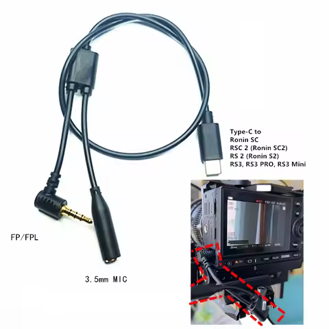 FP L Type-C to 3.5mm / USB-C Multi-Camera Control Cable for DJI Ronin SC RS3 Pro Mini RS2 RSC2 Ronin