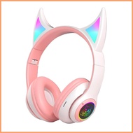 Over The Ear Wireless Headphones Devil Cat Ear Wireless Sports Headphones Lightweight Gamer Headphon