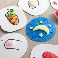 [T&O-t] 4Pcs DIY Drawing Art Educational Craft Sponge Canvas Board Handicraft Toy 3D Magic Puffy Foa