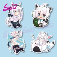 ☬Furry Sticky Shirakami Fubuki Gril Bumper Helmet Trunk Stickers Anime Car Sticker Decal Mini Co ❣❦