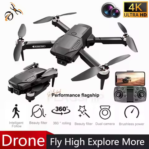 NEW F198 Drone HD 4K Aerial Photography Wide Angle Dual Camera WIFI FPV Professional With Brushless 