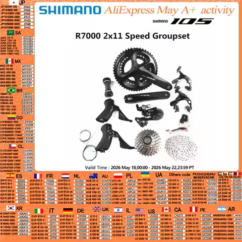 SHIMANO 105 R7000 Groupset 2x11 Speed Set R7100 Crankset 50-34T 52-36T Road Bike Bicycle Kit Groupse