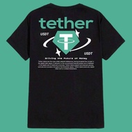 CRYPTO THETER USDT TSHIRT KRIPTO COTTON COMBED 30S PREMIUM UNISEX MEN AND WOMEN