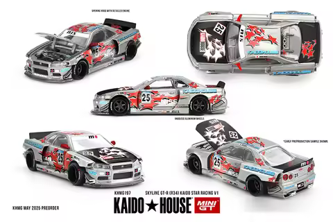 (Pre-Order) Kaido House x MINI GT 1:64 Skyline (R34）Kaido Star Racing V1 Diecast Collector's Vehicle