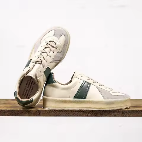 German Military Trainer Shoes Fashion Sneakers GAT Classic Genuine Leather Rof Stlye Hand Stitching 