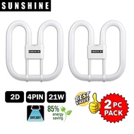 2 PC PACK | SUNSHINE 2D 4 Pin 21w | Energy Saving | Compact Fluorescent Light | Day Light