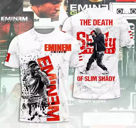 Men T Shirt Rapper Eminem 3d Printed T-shirt Men Women Fashion T-shirt Slim Shady Tops Tees Music Al