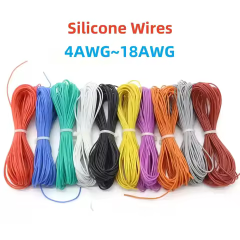 5M Electronic Wire 4AWG - 18AWG Silicone Wires Heat Resistant Flexible Silicone Wire Insulation Tinn